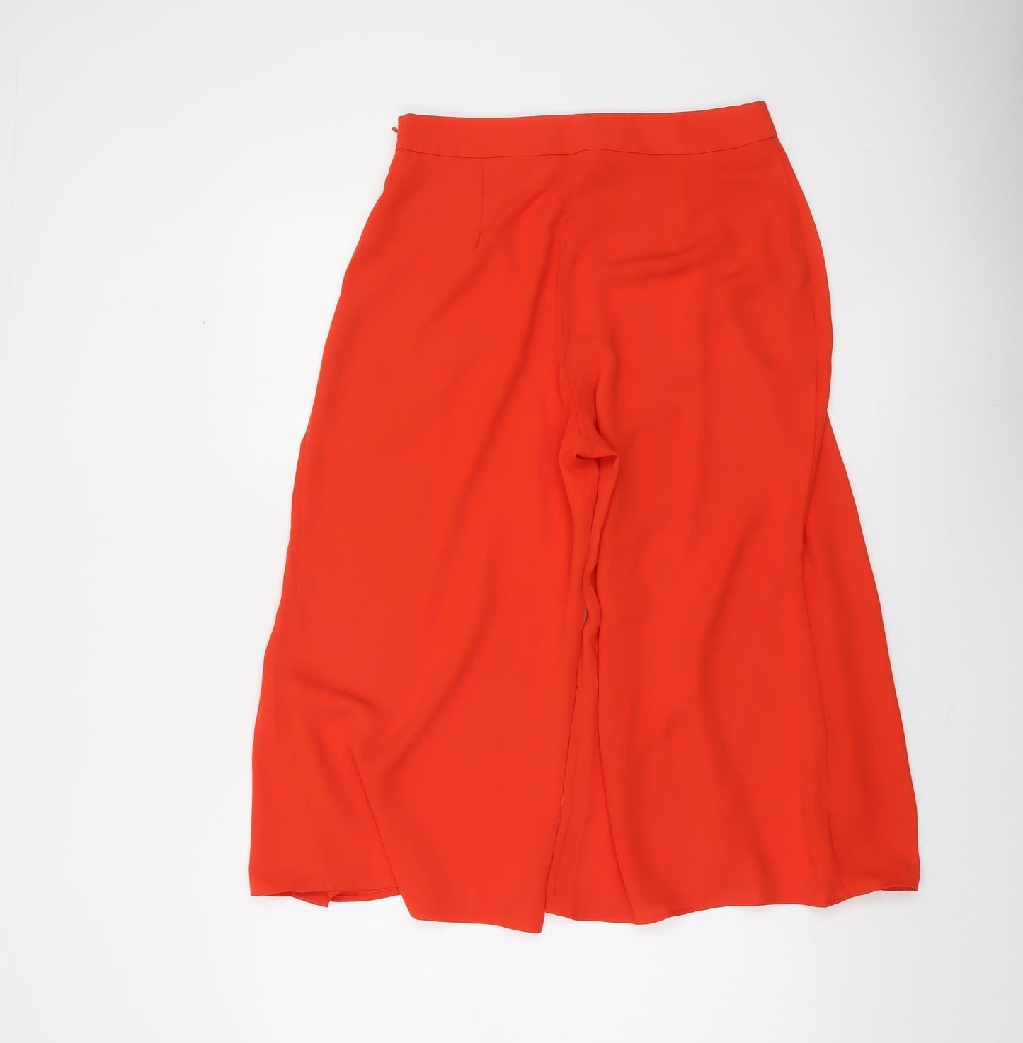 Oasis Women Red Wide-Leg Culotte Trousers Size 10