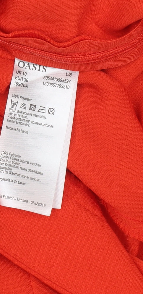 Oasis Women Red Wide-Leg Culotte Trousers Size 10