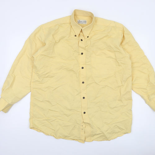 Butler & Webb Men's Yellow Button-Down Long Sleeve Shirt Size M