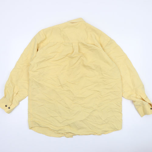 Butler & Webb Men's Yellow Button-Down Long Sleeve Shirt Size M