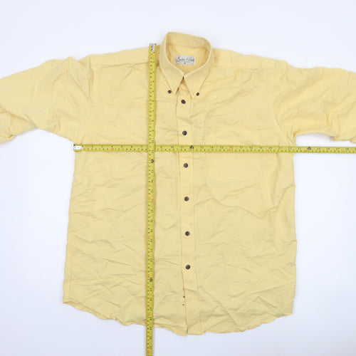 Butler & Webb Men's Yellow Button-Down Long Sleeve Shirt Size M