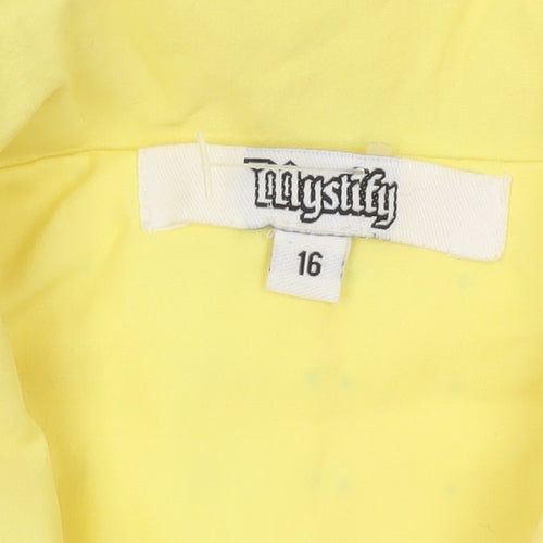 Mystify Women's Yellow Full Zip Short Casual Jacket Size 16