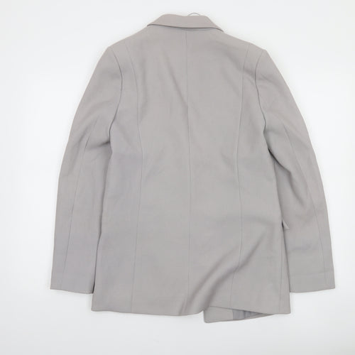 Oasis Women's Grey Shawl Lapel Single-Breasted Blazer UK 10