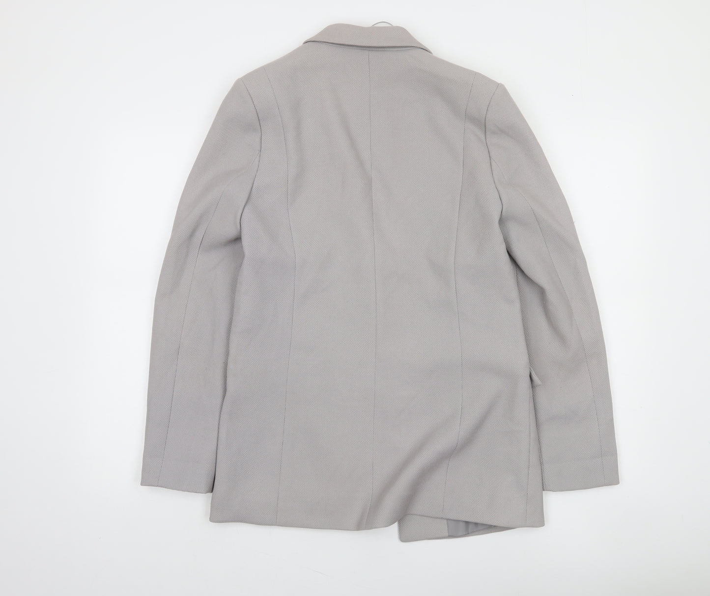 Oasis Women's Grey Shawl Lapel Single-Breasted Blazer UK 10