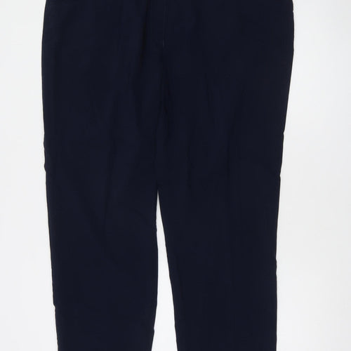 Ulla Popken Women's Blue Elastic Waist Straight Trousers Size 20
