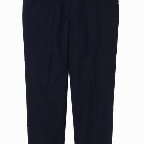 Ulla Popken Women's Blue Elastic Waist Straight Trousers Size 20