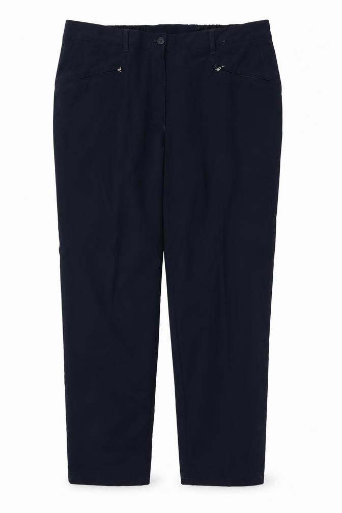 Ulla Popken Women's Blue Elastic Waist Straight Trousers Size 20