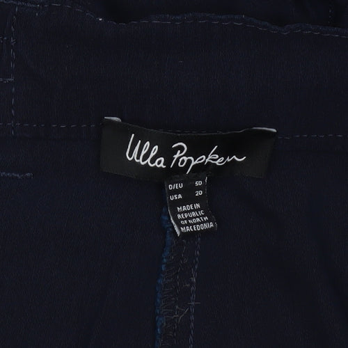 Ulla Popken Women's Blue Elastic Waist Straight Trousers Size 20