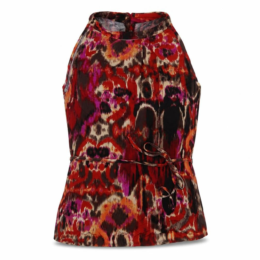Front view of Wallis Women’s Multicoloured Petite 14 Halter Camisole Blouse