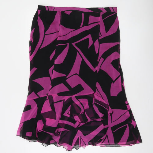 Formula Joven Women's Multicoloured Flared Chiffon Knee Length Skirt Size 14