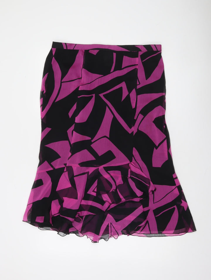 Formula Joven Women's Multicoloured Flared Chiffon Knee Length Skirt Size 14