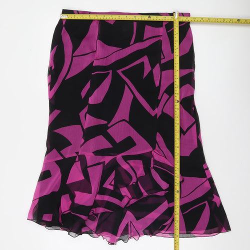 Formula Joven Women's Multicoloured Flared Chiffon Knee Length Skirt Size 14