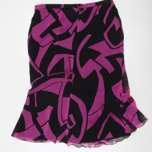 Formula Joven Women's Multicoloured Flared Chiffon Knee Length Skirt Size 14