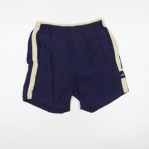 Speedo Men's Navy Beige Swim Shorts Size S Quick Dry Lined