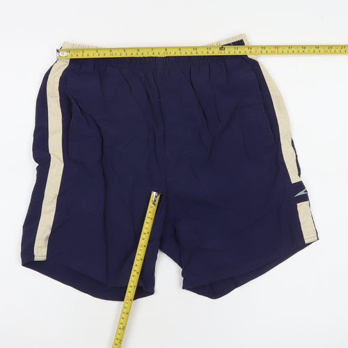 Speedo Men's Navy Beige Swim Shorts Size S Quick Dry Lined
