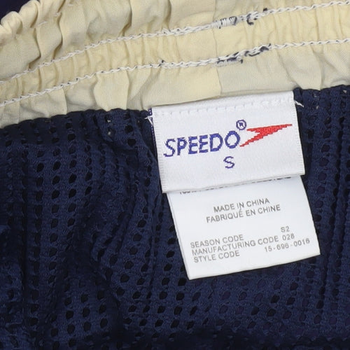 Speedo Men's Navy Beige Swim Shorts Size S Quick Dry Lined