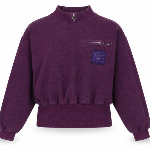 Ann Christine Womens Purple 1/2 Zip Sweatshirt S Cotton Blend