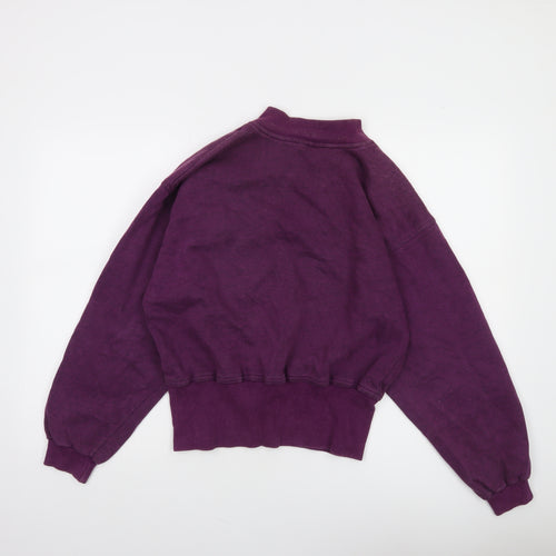 Ann Christine Womens Purple 1/2 Zip Sweatshirt S Cotton Blend