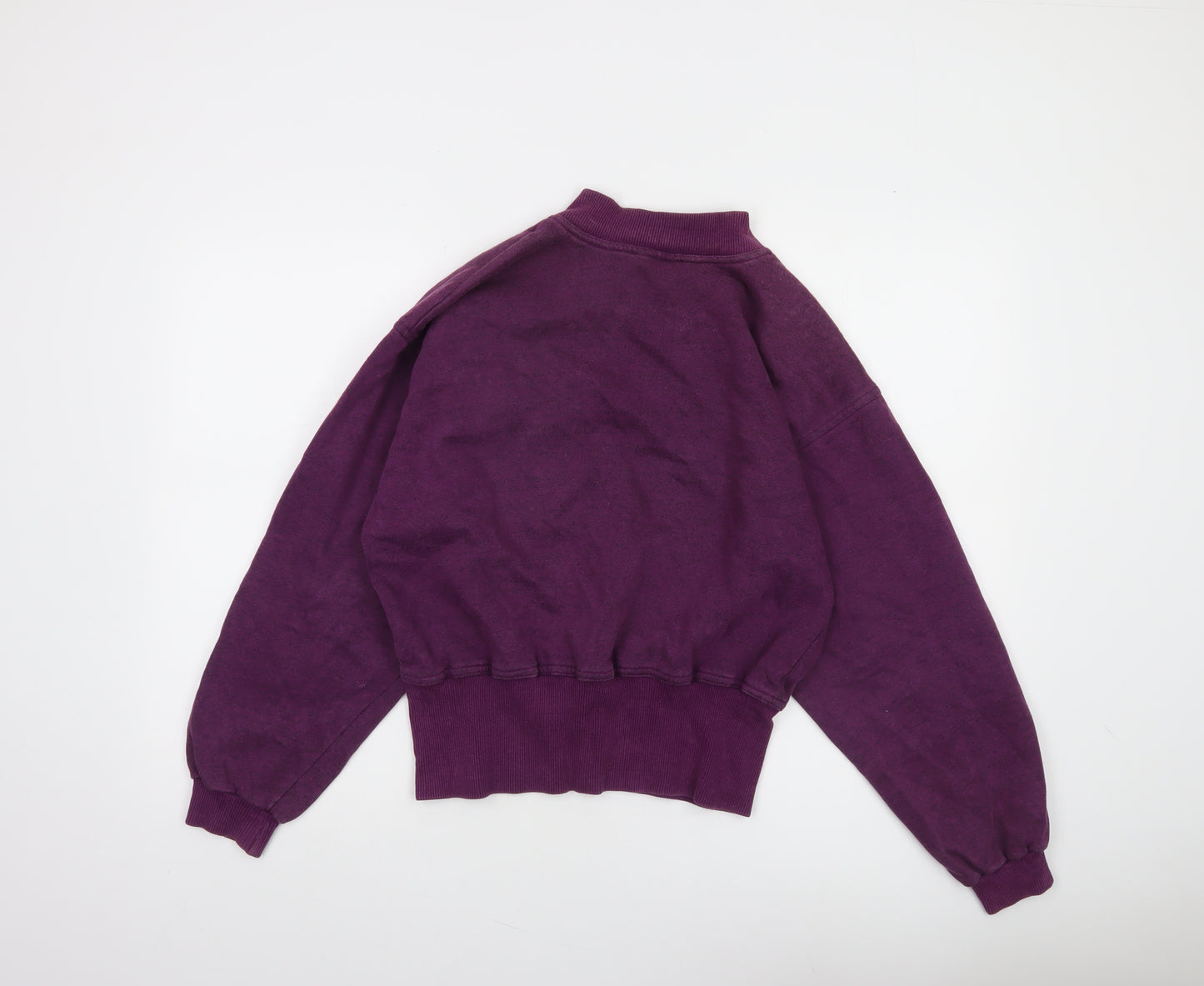 Ann Christine Womens Purple 1/2 Zip Sweatshirt S Cotton Blend