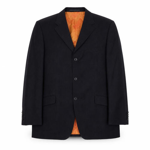 Remus Uomo Men’s Black Pinstripe Blazer Jacket 44 Regular Wool Blend