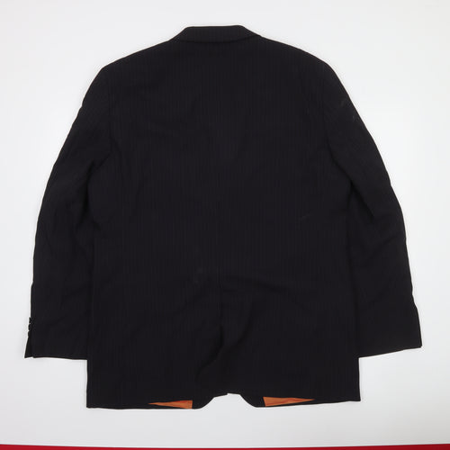 Remus Uomo Men’s Black Pinstripe Blazer Jacket 44 Regular Wool Blend