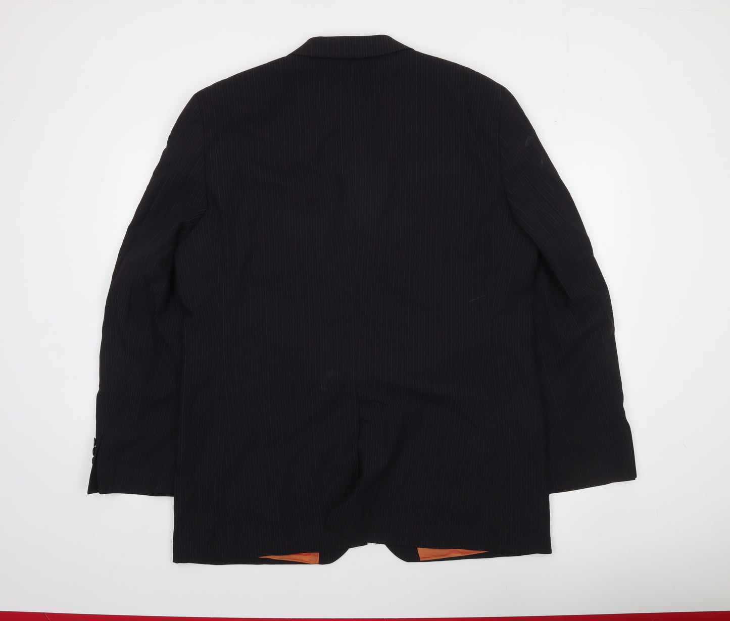 Remus Uomo Men’s Black Pinstripe Blazer Jacket 44 Regular Wool Blend