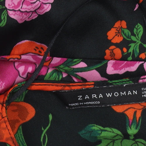 Zara Woman Women's Multicoloured Floral Short Wrap Dress Size 8