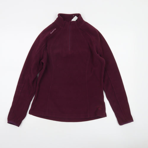 Quechua Women's Burgundy 1/2 Zip Fleece Pullover XS Polyester