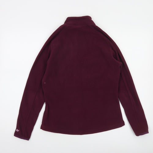Quechua Women's Burgundy 1/2 Zip Fleece Pullover XS Polyester