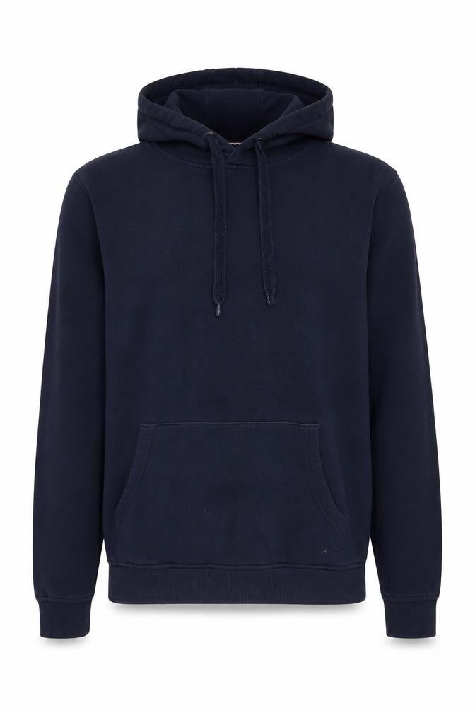 Front view of U.S. Polo Assn. Men Blue Pullover Logo Hoodie, size M