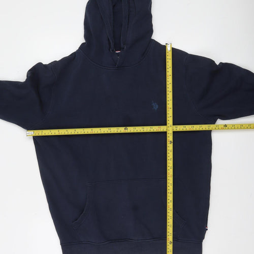 U.S. Polo Assn. Men Blue Pullover Logo Hoodie Size M