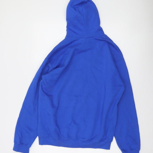 Gildan Men’s Blue Pullover Hoodie Medium Vintage 2002 Graphic