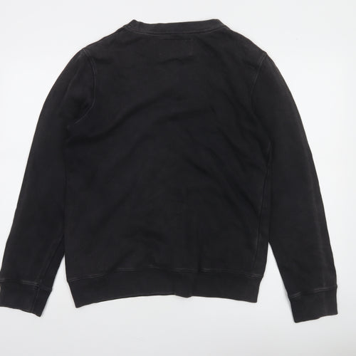 SinStar Mens Black Studded Logo Crew Neck Sweatshirt Size L