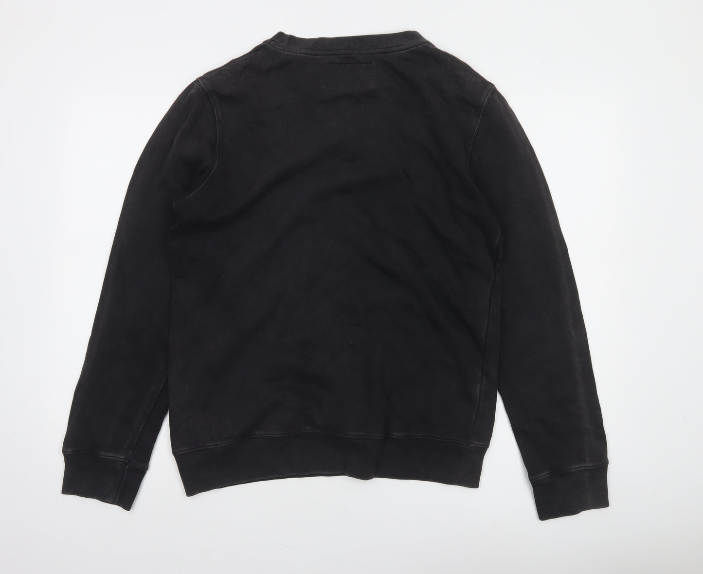 SinStar Mens Black Studded Logo Crew Neck Sweatshirt Size L