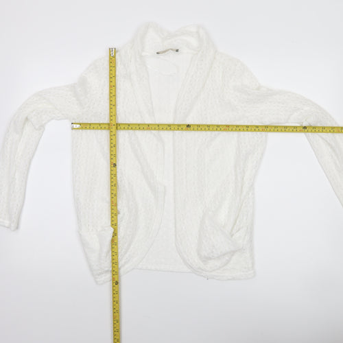 Oasis Women’s White Knit Open Jacket Size S Classic Style
