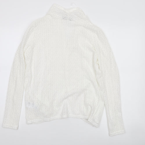 Oasis Women’s White Knit Open Jacket Size S Classic Style