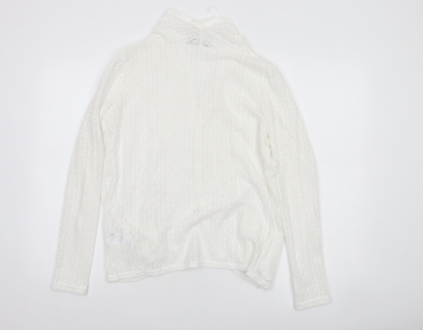 Oasis Women’s White Knit Open Jacket Size S Classic Style