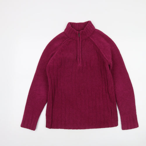 Peter Storm Womens Purple Fleece 1/4 Zip Jumper Size 8