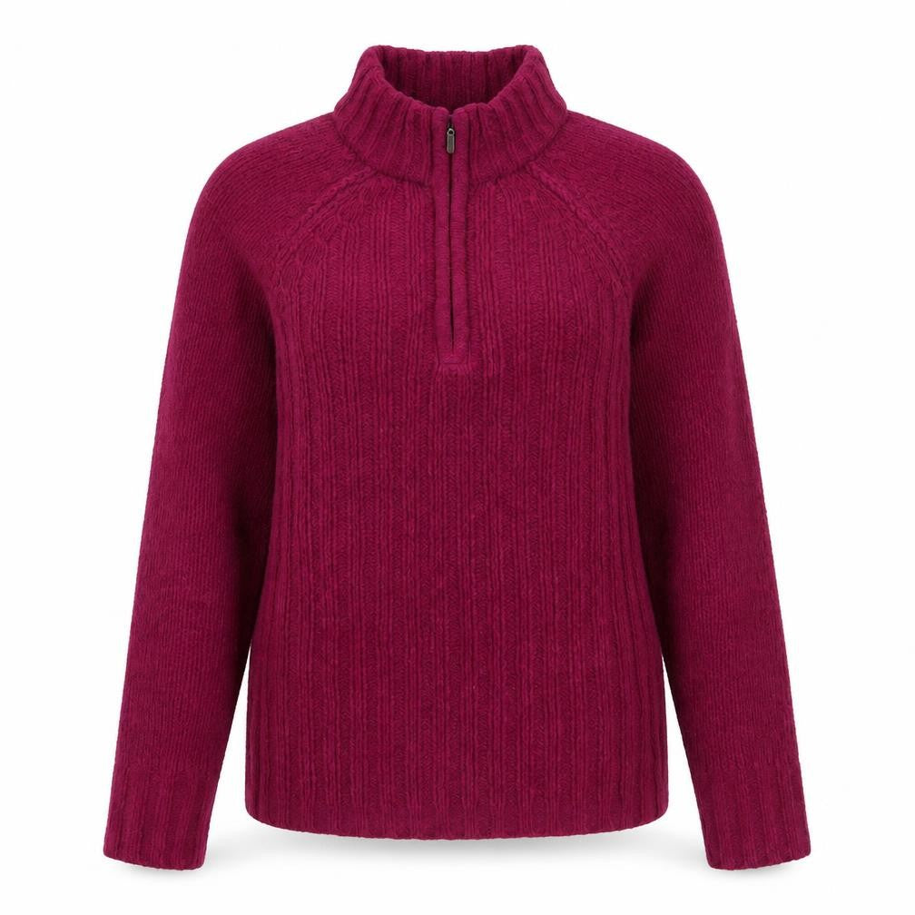 Front view of Peter Storm women’s purple fleece 1/4 zip jumper, size UK 8