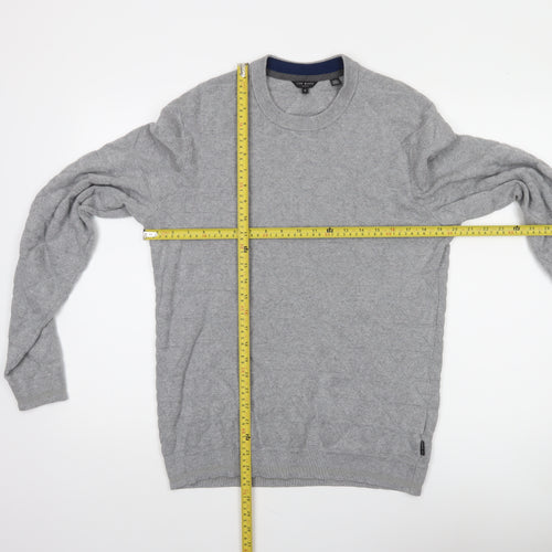 Ted Baker Men's Grey M Cable-Knit Crew Neck Pullover Jumper