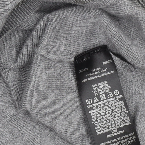 Ted Baker Men's Grey M Cable-Knit Crew Neck Pullover Jumper