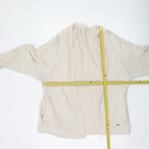 Hollister Womens Beige Cable Knit Cardigan M Relaxed Fit