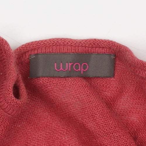 Wrap Womens Red Linen V-Neck Tunic Jumper Size 14