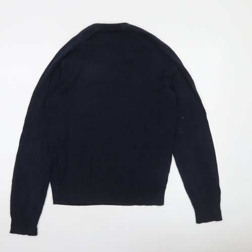 Original Penguin Men’s Blue V-Neck Cotton Jumper Size M