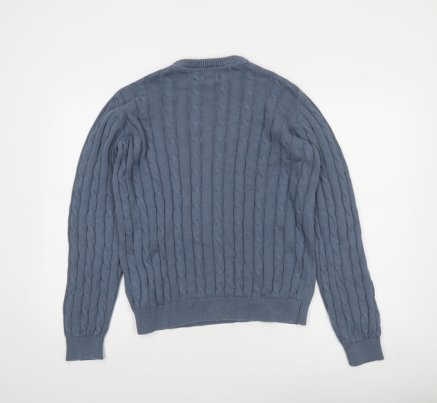 Lyle & Scott Junior Boys Blue Cable-Knit Cotton Crew Neck Jumper 14/15 Years