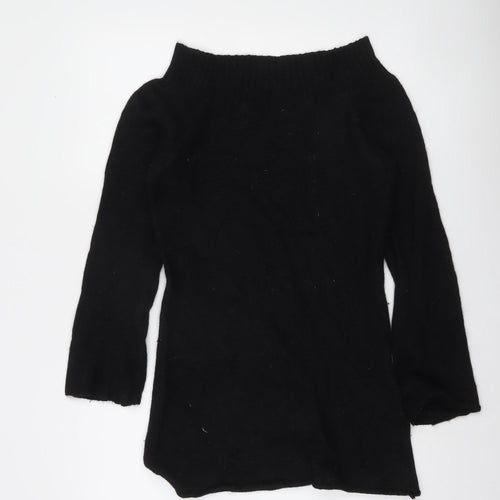 ONLY Women's Black Boat Neck 3/4 Sleeve Pullover Jumper Size L