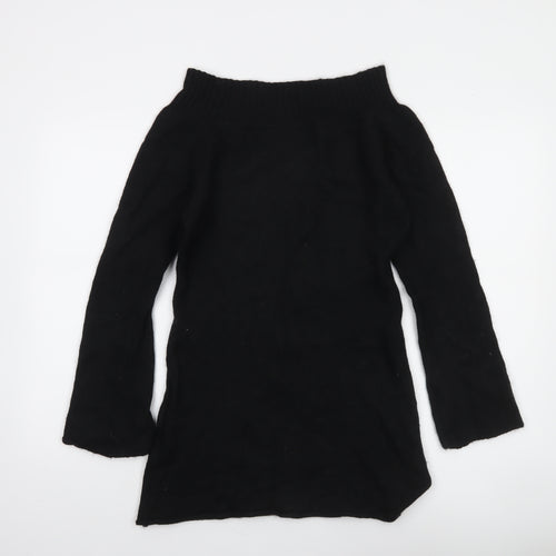 ONLY Women's Black Boat Neck 3/4 Sleeve Pullover Jumper Size L
