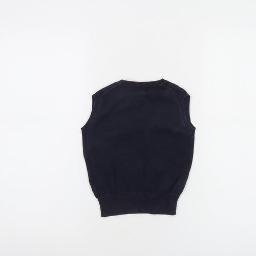Ralph Lauren Boys Blue Cotton V-Neck Sleeveless Jumper Vest 3 Years