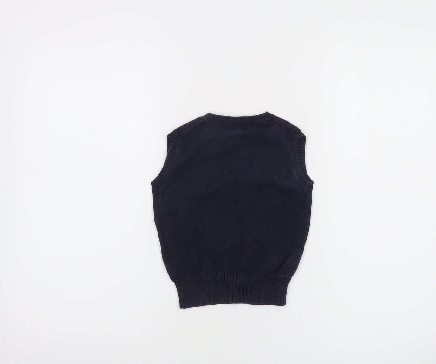 Ralph Lauren Boys Blue Cotton V-Neck Sleeveless Jumper Vest 3 Years