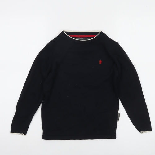 French Connection Boys Navy Blue Crew Neck Cotton Jumper 7-8 Years